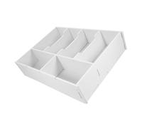 Tofficu Boîte de Rangement Monnaie Blanc Compartiments Organisateur de Bureau Multifonction pour Billets et Tickets Boîte de pour Caisse et Bureau