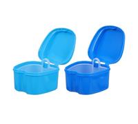 Tofficu Boîte de Rangement Portable pour Prothèses Dentaires avec Filtre Anti-odeurs, 2 Pièces, Étui à Prothèses Léger et Résistant, pour Voyages et Soins Bucco-dentaires