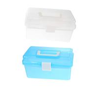 Tofficu Boîte De Rangement Transparente Pour Outils De Manucure 2 Pièces Petite Taille Détachable Usage Professionnel Et Familial Blanc Et Bleu