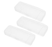 Tofficu Boîte de Rangement Transparente pour Rasoir en Plastique, Lot de 3, Compacte et Solide, Couvercle Protecteur, Étui de Voyage Pratique pour Homme, Rangement Polyvalent pour Lames