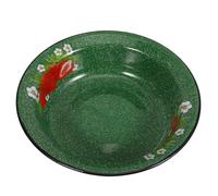 Tofficu Bol Émaillé Vintage 22 Cm Vert Blanc à Pois Bol à Soupe Épaissi Saladier Rétro Multifonction Cuisine Solide et Pratique Usage Quotidien et Repas Chaleureux