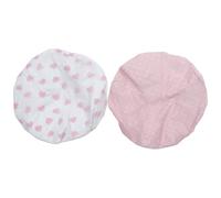 Tofficu Bonnets de Bain Double Couche Imperméables pour Soins Capillaires, Lot de 2, Réutilisables, Confortables, Adaptés aux Cheveux Longs Bouclés, Couleur Rose et Forme Cœur,