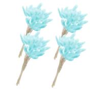 Tofficu Bouquet de 60 Queues de Lapin Herbe Séchée Bleu Clair, Décoration Mariage Champêtre, Plante Naturelle pour Déco Intérieure, Accessoires Photo et Arrangements Floraux