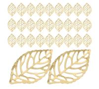 Tofficu Breloques Feuilles Ajourées Dorées 200 Pcs pour Création Bijoux Diy, Pendentifs Légers en Fer Plaqué Or, Breloques Feuilles Arbre pour Boucles D’oreilles, Colliers et Accessoires