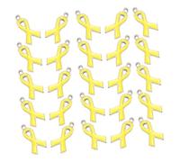 Tofficu Breloques Pendentifs Ruban Émaillé 100 Pcs, Accessoires Fabrication Bijoux, Couleur Jaune, Léger et Solide, pour Loisirs Créatifs et Présents de Sensibilisation au Cancer du Sein,