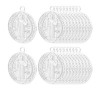 Tofficu Breloques Saint Benoît en Alliage Métal Argenté, Petits Charmes pour Fabrication de Bijoux, 25 Pièces Pack, pour Bracelets, Colliers et Porte-Clés DIY, Fournitures Artisanales