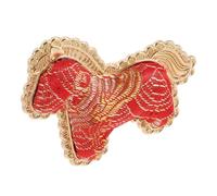 Tofficu Broche Artisanale Rouge en Cuivre Représentant un Cheval pour Nouvel An Chinois, Accessoire Feng Shui Élégant et Polyvalent pour Revers de Veste et Mode Quotidienne