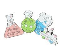Tofficu Broches Créatives Épingles Décoratives Originales en Alliage Forme Éprouvette Lot de 4 pour Vêtements et École pour Enseignants de Chimie