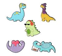 Tofficu Broches Dinosaure Ravissantes en Alliage Coloré 5pcs, Épingles de Poitrine Résistantes à L'usure pour Décorer Vêtements, Accessoires Mode et Anniversaire