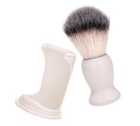 Tofficu Brosse à Barbe pour Homme Poils Doux 2 Pièces Support Blanc, Ensemble de Rasage Complet pour Entretien Barbe Masculine, Nettoyage Profond et Rangement Pratique