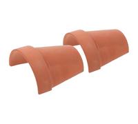 Tofficu Cachette pour Tortues et Reptiles en Argile Rouge Orange 2pcs Confortable pour Tortues Zone D'observation pour Terrarium Habitat Serpent Lézard