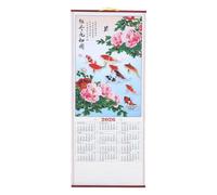 Tofficu Calendrier Mural Du Nouvel An Chinois 2026, Année Du Cheval, Feng Shui, Imitation Rotin, Planificateur Mensuel Suspendu pour La Décoration de La Maison Ou Du Bureau, avec Un Grand Espace