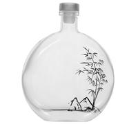 Tofficu Carafe à Vin en Verre Transparent, Petite Bouteille Épaisse 500 Ml, Flacon Portable pour Boissons Alcoolisées et Jus, Bouteille Réutilisable pour Bar et Fête