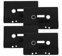 Tofficu Cassettes Audio Vierges Noires Lot de 4 en Plastique et Accessoire DIY pour Décoration Murale Vintage pour Travaux Manuels la Maison