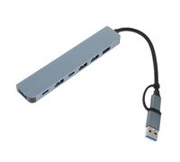 Tofficu Centre à Vitesse Hubs USB pour Ordinateurs prolongateur de moyeu concentrateur d'extension USB concentrateur USB de Bureau Alliage d'aluminium Grey