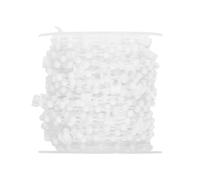 Tofficu Chaîne à Perles en Plastique Blanc pour Stores Verticaux, Remplacement Facile, Rouleau de 10m pour Réparation et Accessoires de Rideaux