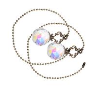 Tofficu Chaînette Pour Ventilateur De Plafond Vintage 30 Mm Boule En Cristal Facetté Couleur Bronze Antique, Lot De 2 Pièces Rallonge Décorative Pour Luminaires Et Accessoires De Tirage
