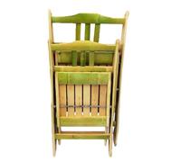 Tofficu Chaise Pliante en Bambou Stable et Résistante à l'abrasion Dossier Vert, pour Camping et Usage Extérieur