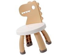 Tofficu Chaise pour Garçon et Filles Dossier Dinosaure, Tabouret Antidérapant Jaune en PP et PVC, Chaise D’Apprentissage Épaisse et Stable pour Maison, Maternelle et Crèche, Siège