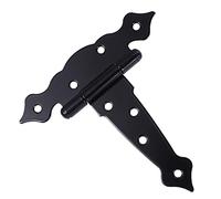 Tofficu Charnières De Portail Robustes En Fer Noir 5 Pouces T, Charnières De Porte De Hangar Résistantes, Quincaillerie Forgée Pour Portails, Clôtures Et Granges, Lot