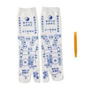 Tofficu Chaussettes de Réflexologie en Coton pour Adultes, Motif Points D'acupuncture, Antidérapantes, Taille 35-39, Confort Thermique, pour Massage Plantaire et Bien-être Quotidien