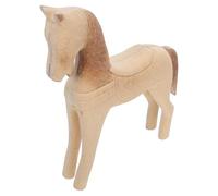 Tofficu Cheval en Bois Brut à Peindre - Petite Figurine Sculptée la Main 21 X 17 Cm - Artisanat de Peinture pour Figurines en Bois - Décoration Créative pour Loisirs et Ateliers