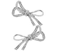 Tofficu Clips Décoratifs pour Chaussures à Talons Argenté en Alliage de Zinc et Strass, Robustes et Élégants, pour Chaussures de Mariage et Occasions Spéciales, 1 Paire