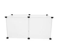 Tofficu Clôture pour Hamsters 6 Pièces 35x35 Cm en Plastique Blanc Mat, Enclos de Sécurité Modulable pour Lapins et Mini-hérissons, Parc Intérieur sans Porte Facile à Monter pour Petits