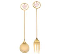 Tofficu Coffret 6 Pièces Cuillères à Café et Dessert en Acier Inoxydable Pendentif Cœur, Cuillères à Mélanger Noël, Set Ustensiles la Cuisine Professionnel pour Boissons et Pâtisseries
