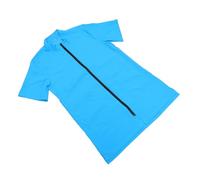 Tofficu Combinaison Imperméable Antistatique pour Cosmétologue Animaux de Compagnie, Tablier Bleu à Manches Moyennes Fermeture Éclair Longue, Taille M, Uniforme Professionnel pour Écoles