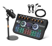 Tofficu Console De Mixage Mixeur Audio Kit De Microphone Équipement De Studio De Musique Mixeur Audio pour Guitare Stéréo pour Guitare