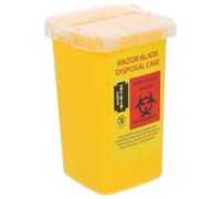 Tofficu Conteneur Sécurisé de Récupération de Lames en Abs Jaune, Boîte de Recyclage pour Déchets de Rasoirs, Porte-rasoir de Barbier Jetable, Usage Professionnel et Style Style