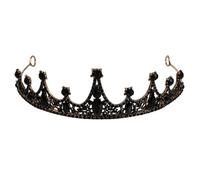Tofficu Couronne de Mariée Vintage Noire Strass, Accessoire Cheveux Délicat Rétro, Diadème Décoratif Élégant pour Mariage, Fête et Anniversaire - 1 Pièce