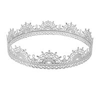 Tofficu Couronne de Roi Vintage pour Homme en Alliage Argenté, Serrage-tête Léger et Décoratif pour Fêtes, Cosplay et Anniversaires, Accessoire Costume Prince Rétro