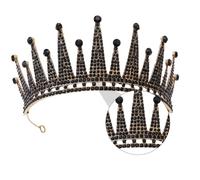 Tofficu Couronne Princesse Rétro Noire en Alliage pour Mariages et Fêtes Costumées, Accessoire Élégant et Confortable Assorti à Toute Robe