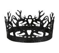 Tofficu Couronne Royale Vintage en Alliage Noir pour Anniversaire et Halloween, Accessoire Médiéval Élégant pour Hommes, Style Antique et Design Unique