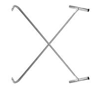 Tofficu Crochet en T en Acier Inoxydable Argenté Robuste pour Levage de Couvercle de Puits, Prise Confortable, Lot de 2 Pièces pour Couvercle D'égout et Manutention