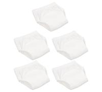 Tofficu Culottes D'apprentissage en Coton Blanc Ceinture Élastique Confortable pour L'entraînement Propreté Absorbantes Lot de 5 et Bébé Adaptées aux Bébés de 9-11kg