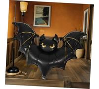 Tofficu Décoration Halloween Chauve Souris Gonflable Mat Noir Ballon Effrayant pour Fête Extérieure Accessoire Haunted House et Décor de Jardin