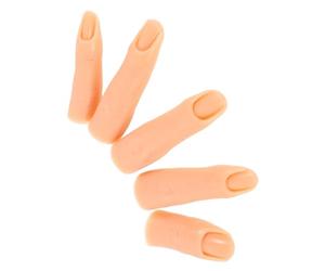 Tofficu Doigts D'entraînement en Silicone Naturel Lot de 5, Main D'entraînement Articulée pour Nail Art, Onglets D'entraînement Flexibles pour Pratique Professionnelle et Manucure