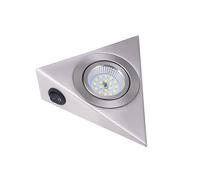 Tofficu Éclairage Led Sous Meuble Triangle Inox Brossé Mini Lampe D’Armario Pour Cuisine Placards Cave À Vin Et Meubles Tv Lumière Blanche Naturelle 13.00 X 13.00 X 4.50 Cm