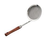 Tofficu Écumoire en Acier Inoxydable 304 Grand Modèle, Passoire à Huile à Mailles Fines Manche Long en Bois, Cuillère Filtrante Multifonction Cuisine, Friture et Filtrage Alimentaire