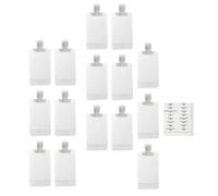 Tofficu Ensemble de 16 Pochettes de Voyage Souples pour Lotion et Shampoing 100 Ml, Paquet D'emballage Cosmétique Anti-fuite Étiquette Étanche, pour Soin Visage Femme et Rangement