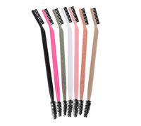 Tofficu Ensemble de Pinceaux de Maquillage à Double Embout 7 Pièces pour Sourcils et Cils, Peigne et Brosse Spiralée Douce, Couleurs Variées, pour Maquillage des Yeux et Définition