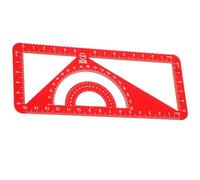 Tofficu Ensemble Multifonction de Règles en Aluminium 30Cm Rapporteur et Équerre pour Bureau et École Couleur Rouge