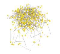 Tofficu Épingles à Coudre Longues à Tête en Verre 250 Pcs Jaune pour Couture la Main Aiguilles de Positionnement Couture et Patchwork Accessoires Loisirs Créatifs