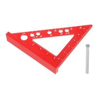 Tofficu Équerre de Menuisier à Angle Droit 90° en Métal Rouge, Règle de Mesure Triangulaire Compacte et Légère, Outil de Précision pour Travail du Bois et Bricolage, Carré de Machiniste
