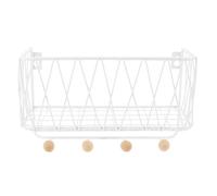 Tofficu Étagère Murale de Rangement Petite Taille en Fer et Bois, Crochet Multifonction sans Perçage pour Salle de Bain, Support Pratique pour Accessoires Quotidiens, Décoration Murale
