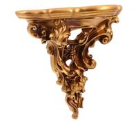 Tofficu Étagère Murale Sculptée en Résine Or Style Baroque Vintage | Motifs Roses Ajourés, Support Décoratif Mural, Accent Doré Classique, pour Intérieur Victorien et Bureau