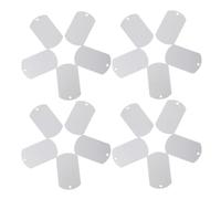 Tofficu Étiquettes D'identification Vierges en Aluminium 50x30 Mm Argentées pour Animaux de Compagnie, Lot de 25 Médailles Légères pour Chiens et Vaches, Gravure Personnalisée,